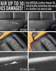 Black Leather Repair Kit for Car Interior, Leather Seat Repair Kit for Cars, Vinyl Repair Kit Repairs Tears & Burn Holes from Furniture, Jacket, Chair, Sofa and Purse, with Color Matching Guide