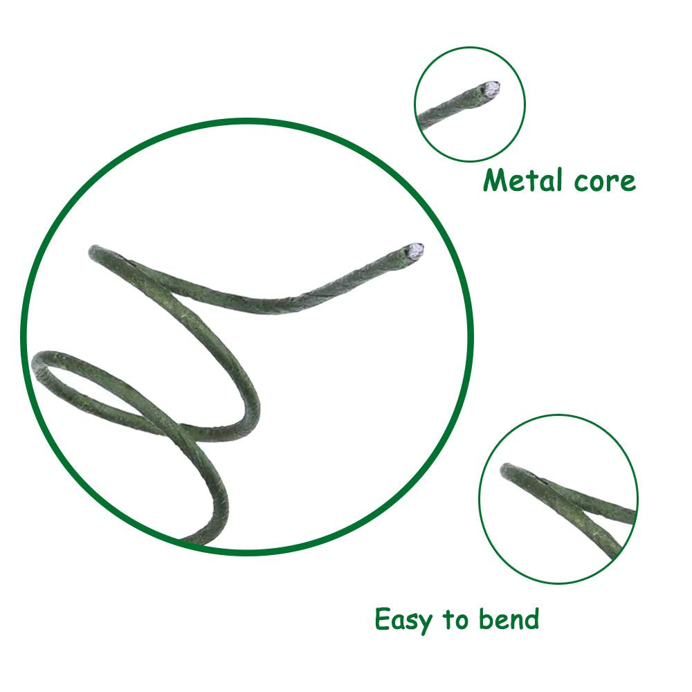 100PCS 18Ga Floral Stem Wires,Green Crafting Floral Stem Wire for DIY Crafts and Flower Arrangement 14 Inches,Paper Covered