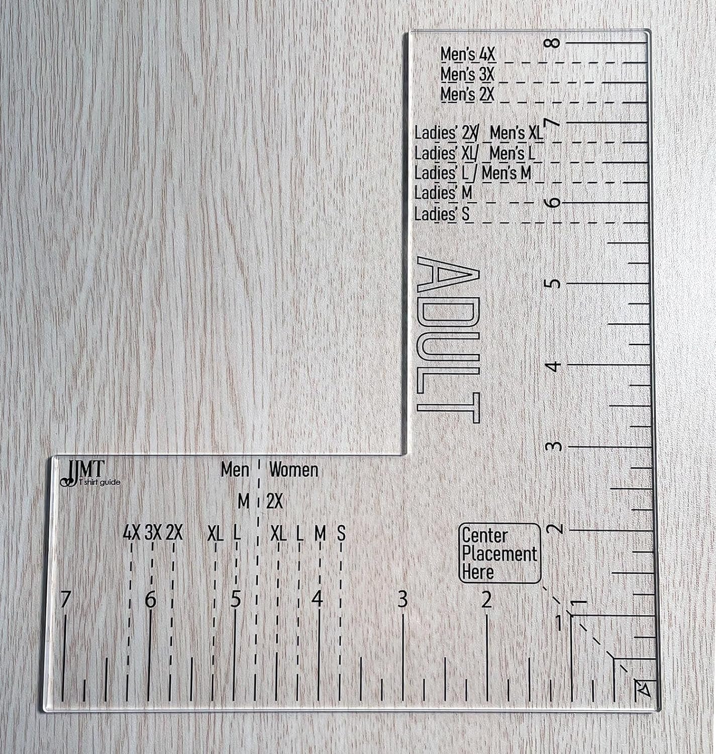Left Chest Logo Placement Tool for Heat Press, Acrylic T Shirt Ruler for Adult Size