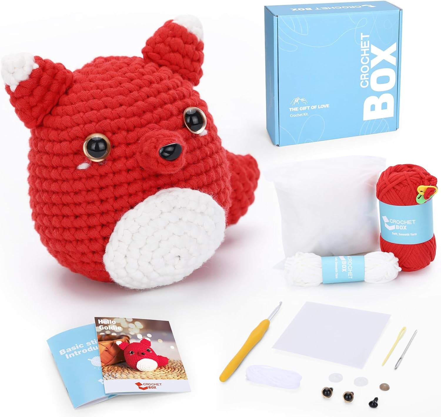 Crochet Kit for Beginners - Bee Crochet Kit, Learn to Crochet, All You Need In, Videos, Instructions, Soft Yarn, Birthday Gift for Adults