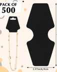 500 Pcs Necklace Display Cards Adhesive Jewelry Packaging Card Kraft Keychain Display Card Hanging Bracelet Card Holder for Choker Earring Hairband Displaying Small Business Supplies (Black)