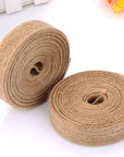 2 Rolls Natural Burlap Fabric Ribbon Wedding Events DIY Craft Ribbon Brown Rustic Ribbon for Floral Garland Scrapbook Wrapping Home Decor, 10 Meters Each Roll