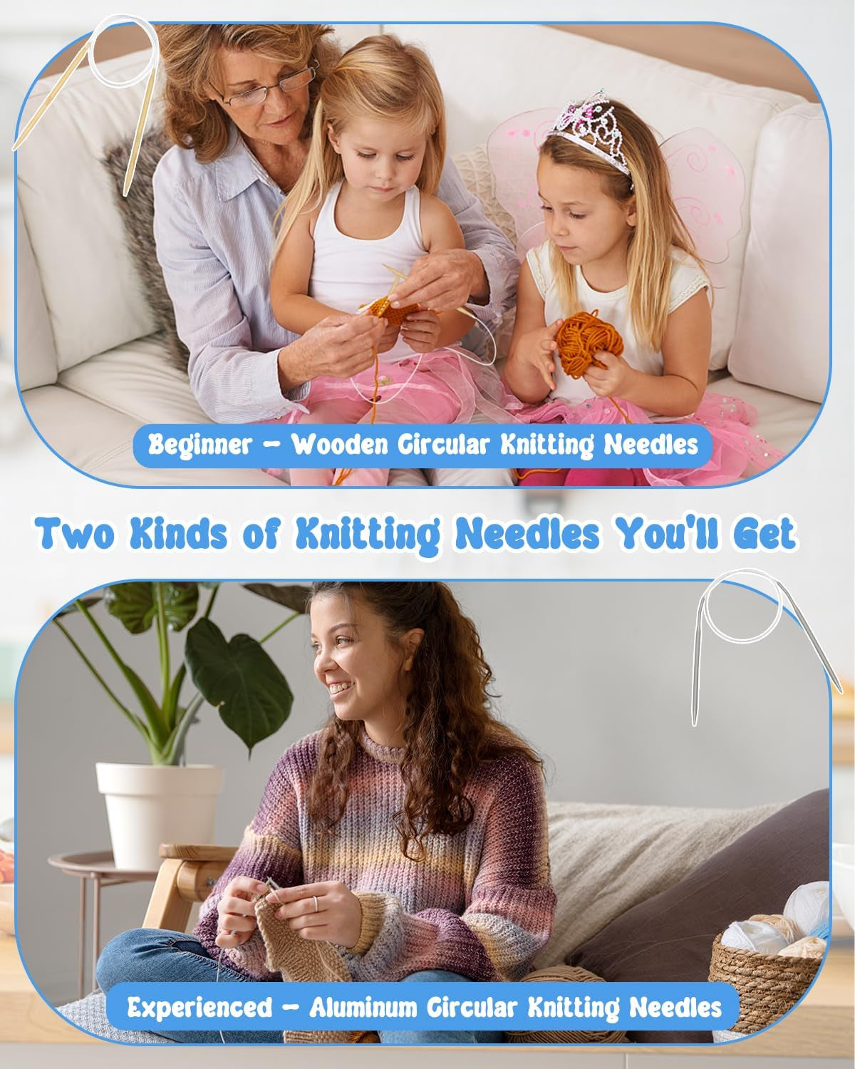 Knitting Kit for Beginners-Learn to Knit Dishcloth-Beginner Knitting Kit for Adults Kids with Knitting Book, Knitting Needles,Beginner Yarn, Yarn Needle, Craft Kits Gift (Beginner to Expert)