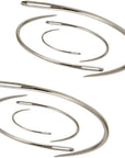 2 Sets 2'' / 2.5'' / 3 ''/ 3.5 '' Curved Leather Hand Sewing Needles C Type Needles for Carpet Leather Canvas Repairing Weaving Crafts
