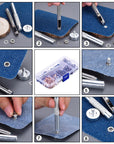 1/4 Inch Grommet Kit 200 Sets Grommets Eyelets with 3 Pieces Install Tool Kit and Box for Shoes Clothes Crafts Bag
