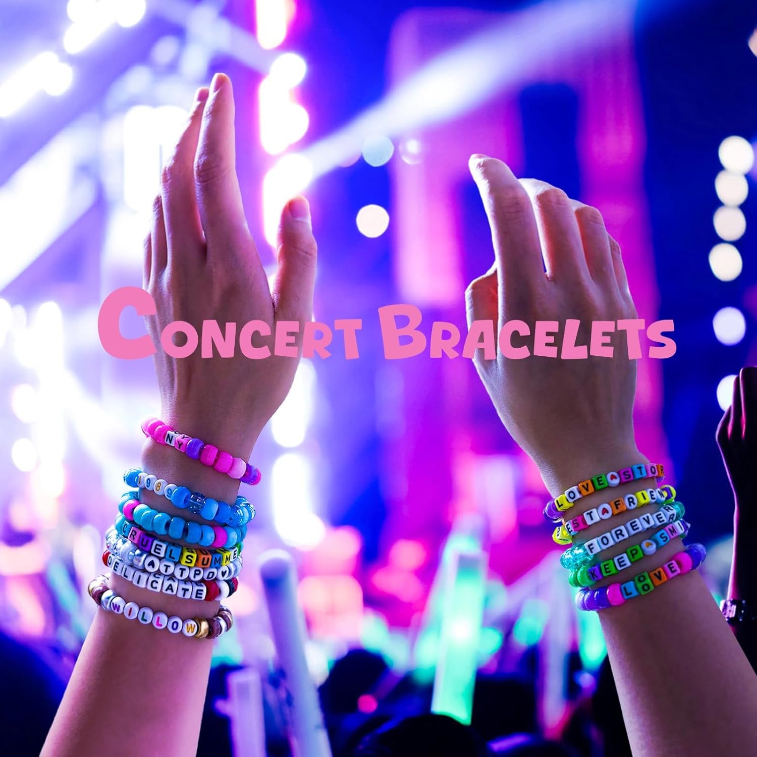 4200Pcs Pony Beads for Bracelet Making Kit, 48 Colors Halloween Bracelet Making Kit, 2500Pcs Rainbow Kandi, 1700Pcs Friendship Letter Beads with 20 Meter Elastic Strings for Jewelry Making