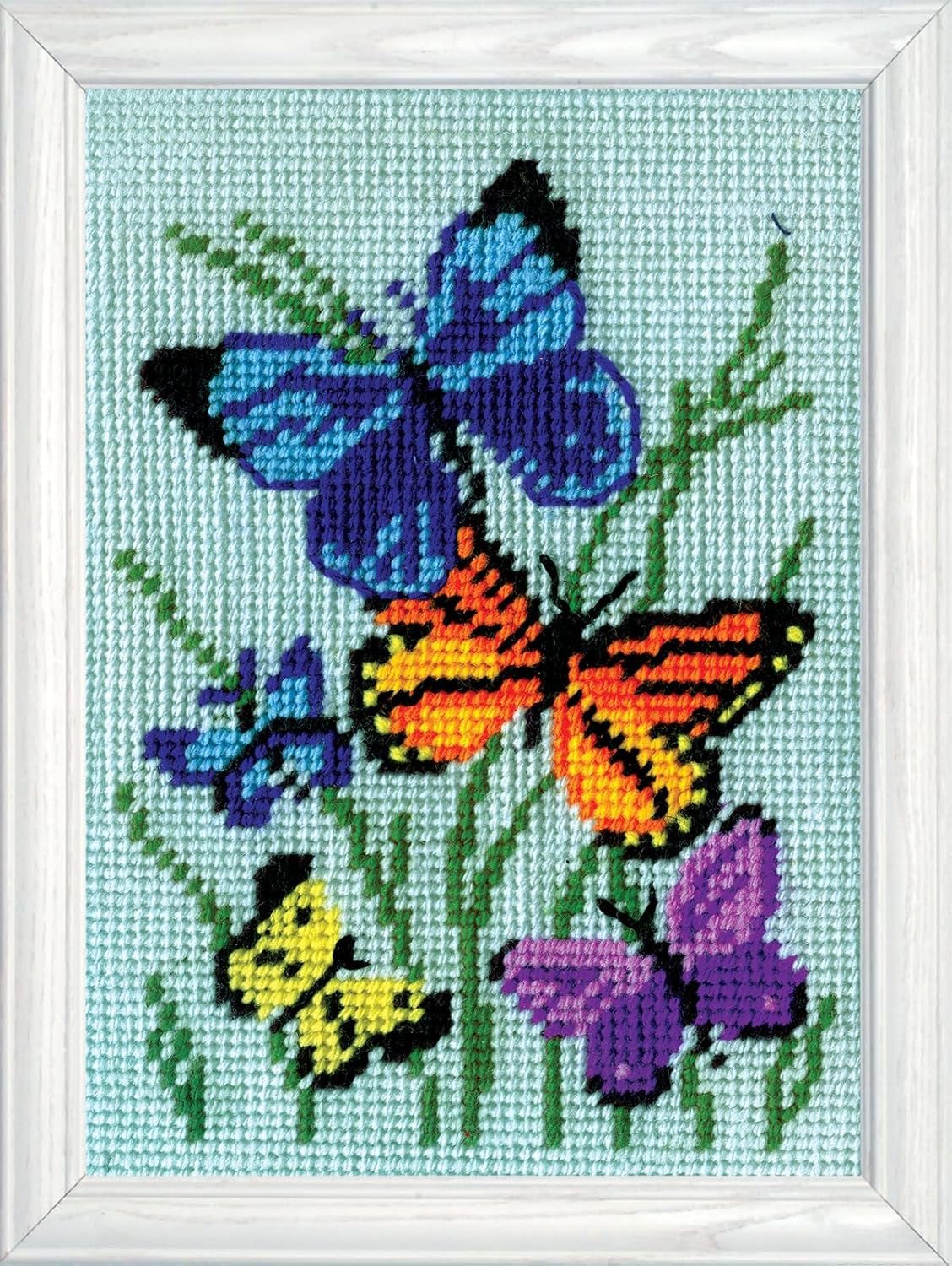 Crafts 2569 Needlepoint Kit, Butterflies Galore, 5" X 7" Needlepoint Kit Butterflies Galore