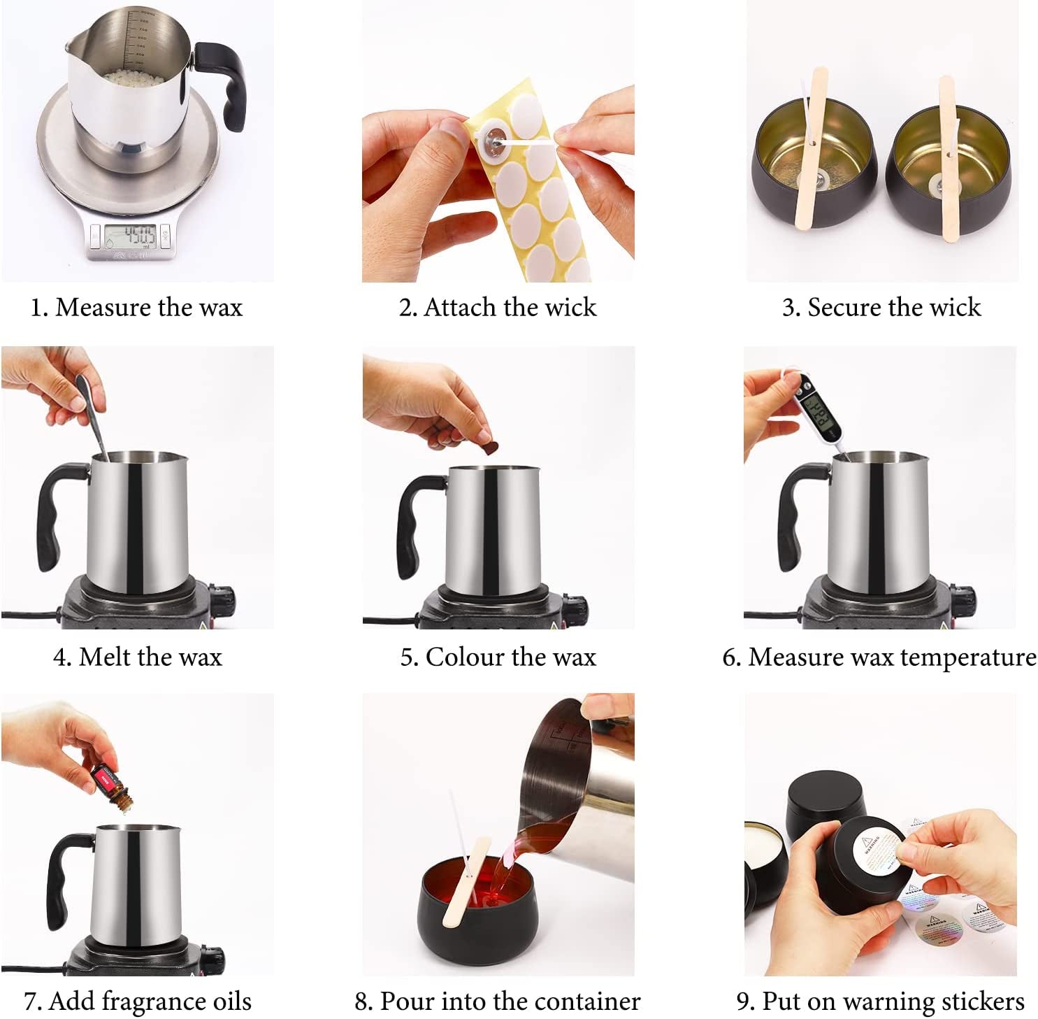 Candle Making Kit for Adults - Full Set Candle Making Supplies - Soy Candle Kit - DIY Starter Scented Soy Candle Making Kit - Perfect Decoration for Family Life