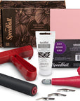 Super Value Block Printing Starter Kit – Includes Ink, Brayer, Lino Handle and Cutters, Speedy-Carve