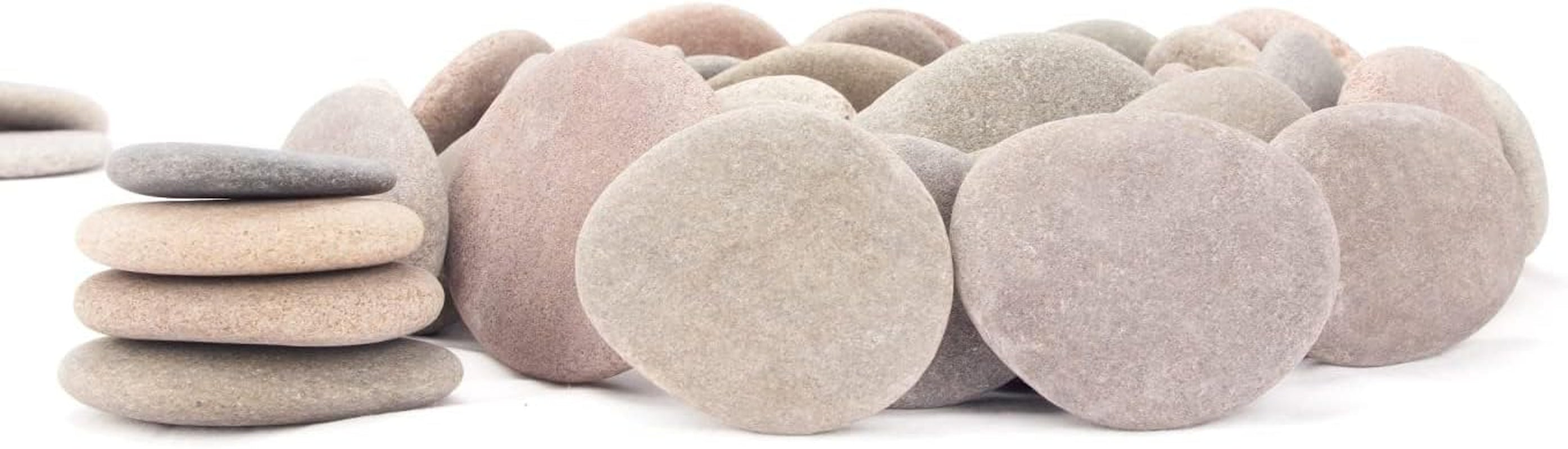 [About 97 PCS - 105 PCS](18 Pounds) Painting Rocks,2.33&quot;-3.72&quot; River Rocks,Diy Rocks,Flat Rocks,Craft Rocks,Natural Stones