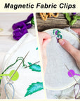 22 Pcs Fabric Huggers and Magnetic Fabric Clips for Cross Stitch, Silicone Thread Spool Huggers and Needle Minder Magnet for Embroidery and Quilting, Cross Stitch Supplies and Accessories