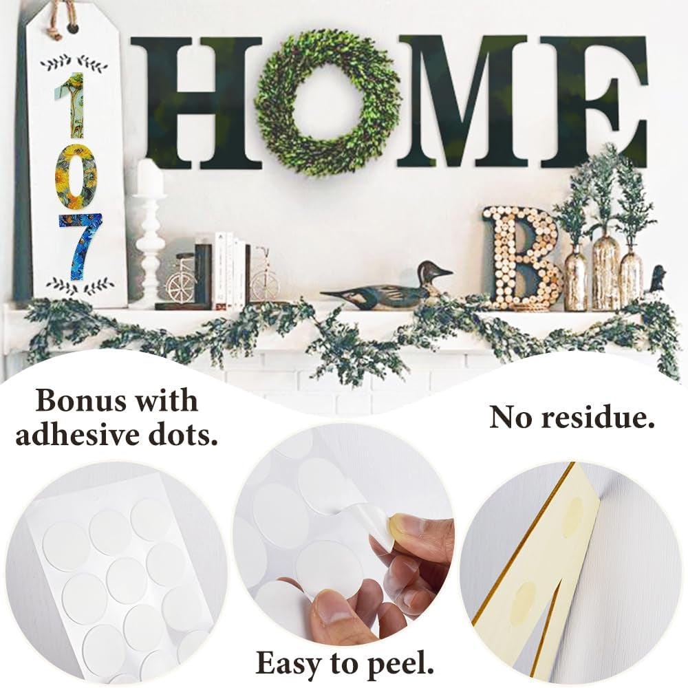 Large Wooden Number 5, Unfinished Wood Crafts Wood Numbers Letters for DIY Craft Projects, Birthday, Party, Wedding Decorations, Big Wooden Numbers 12 Inch and Small Wooden Numbers 6 Inch (2Pcs/Set)