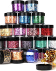 Gold Foil Flakes, 24 Color, Metallic Foil Flakes, Gilding Flakes, Gold Leaf Flakes, Gold Flakes for Resin, Nails, Painting, Crafts