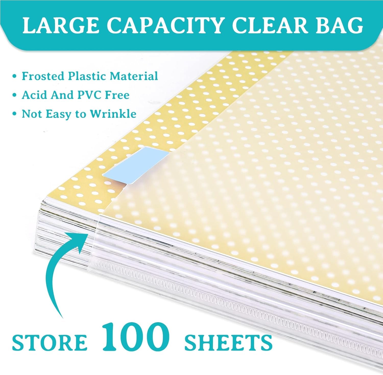 20 Pieces Scrapbook Paper Storage Clear 12 X 12 Paper Storage Organizer with Tabs and Gusset Bottom for Holding Scrapbook Paper, Vinyl Paper, Paper, Cardstock