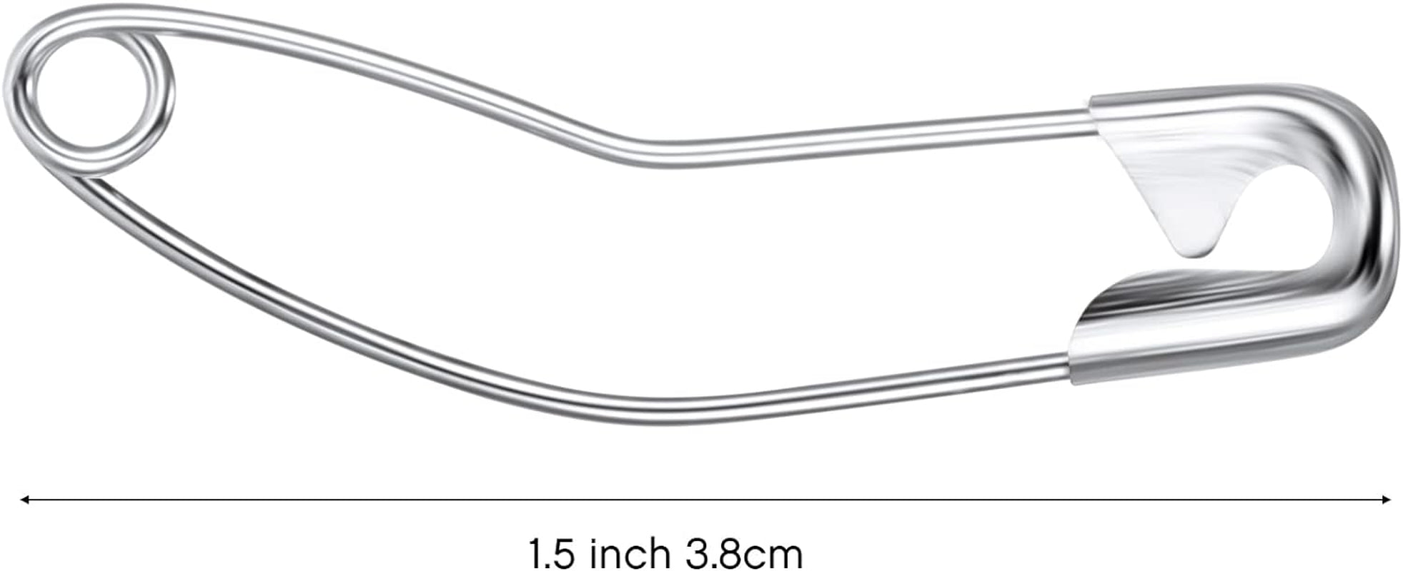 100 Pack Curved Safety Pins 1.5 Inch Size 2 for Quilting Sewing，Basting Pins