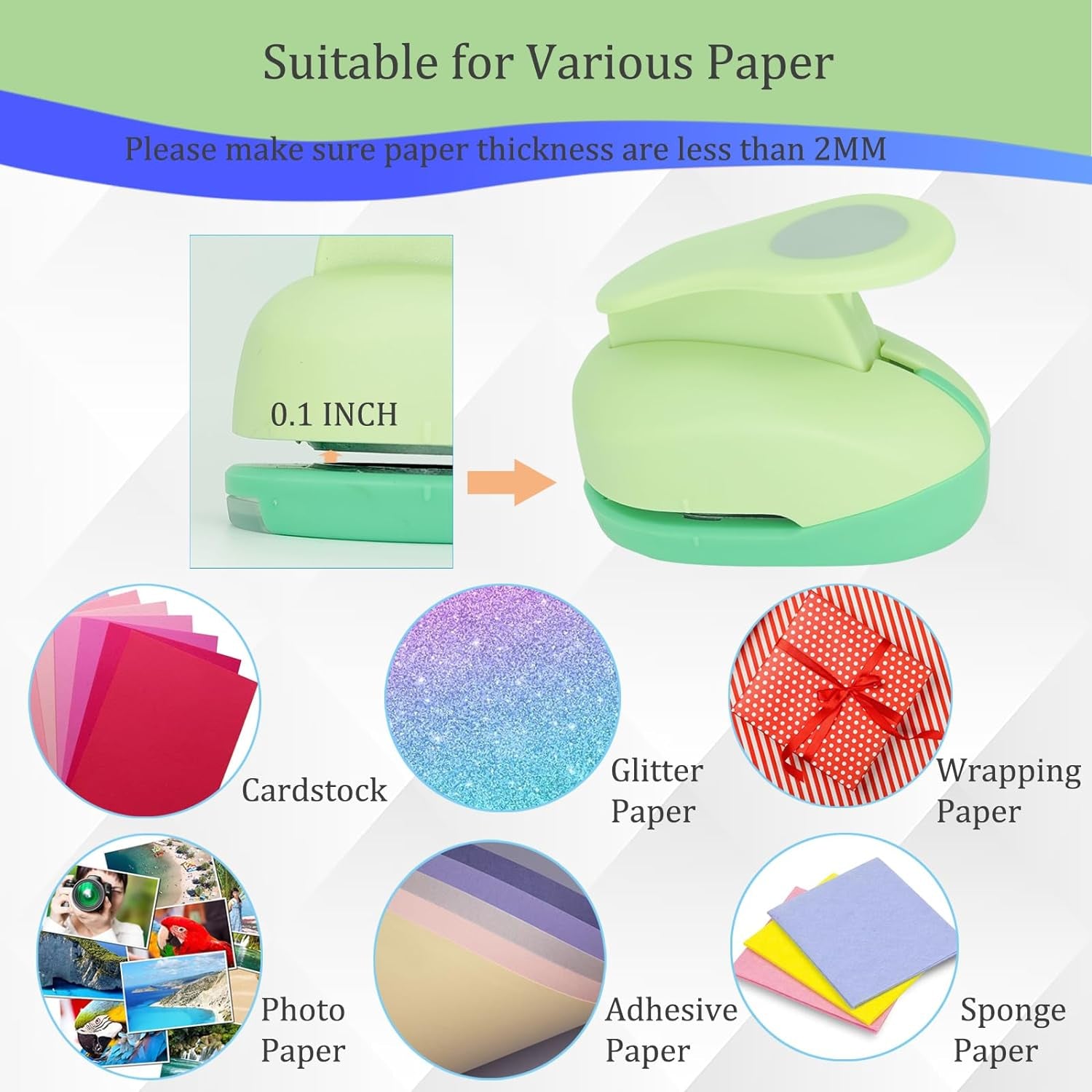 1.5 Inch Circle Paper Punch, Hole Punch Shapes, Circle Cutter Tool for Paper, Hole Puncher for Crafts, Scrapbooking, Cardstock, Greeting Cards, DIY, Kids Arts