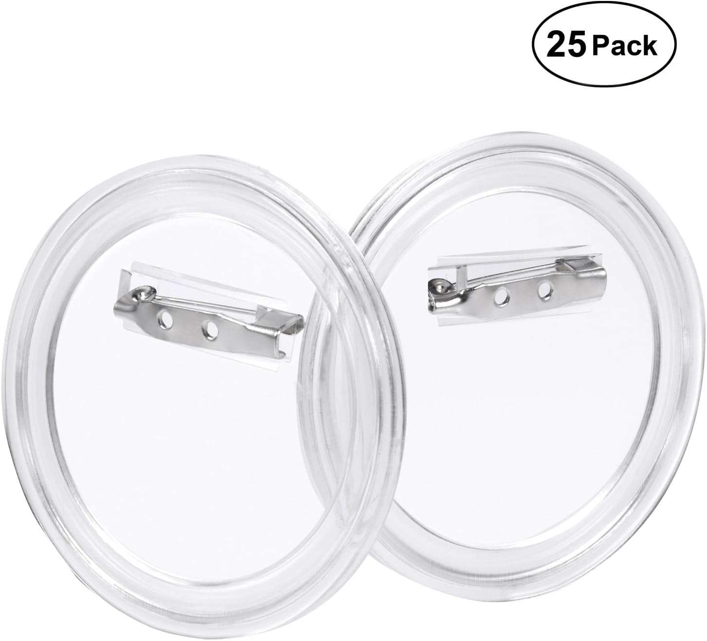 25 Sets 1.5 Inch Design a Button Clear Acrylic Button Badges Kit with Pins for DIY Crafts and Craft Activities (1.5 Inch)