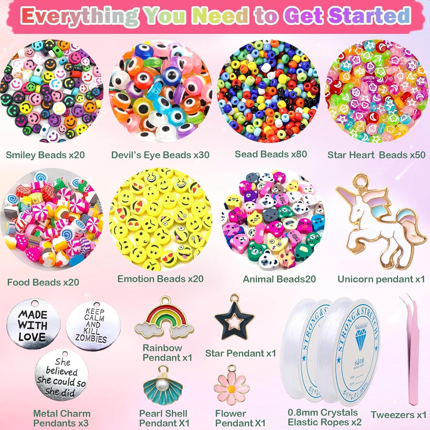 Flat Clay Beads Bracelet Making Kit Jewelry Making Kit for Beginner, 6Mm Flat Polymer Heishi Beads Letter Bead Friendship Bracelet Beads DIY Arts and Crafts Kit, Gifts Toys for Girls Age 6-12 (3000+)