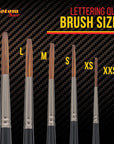 Set of 6 Lettering Quill Brushes for Sign Painting, Sizes XL, LG, MED, SM, XSM, XXSM - Brush Bristle Blend of Squirrel Taklon Hair, Professional Paint Pinstriping Striping Letter Lines Art