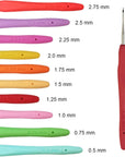 Set of 10 Small Size Crochet Hook Set, Ergonomic Handle Crochet Hook Needles for Arthritic Hands, Thread Crochet Steel Lace Hooks Size 0.5Mm to 2.75Mm