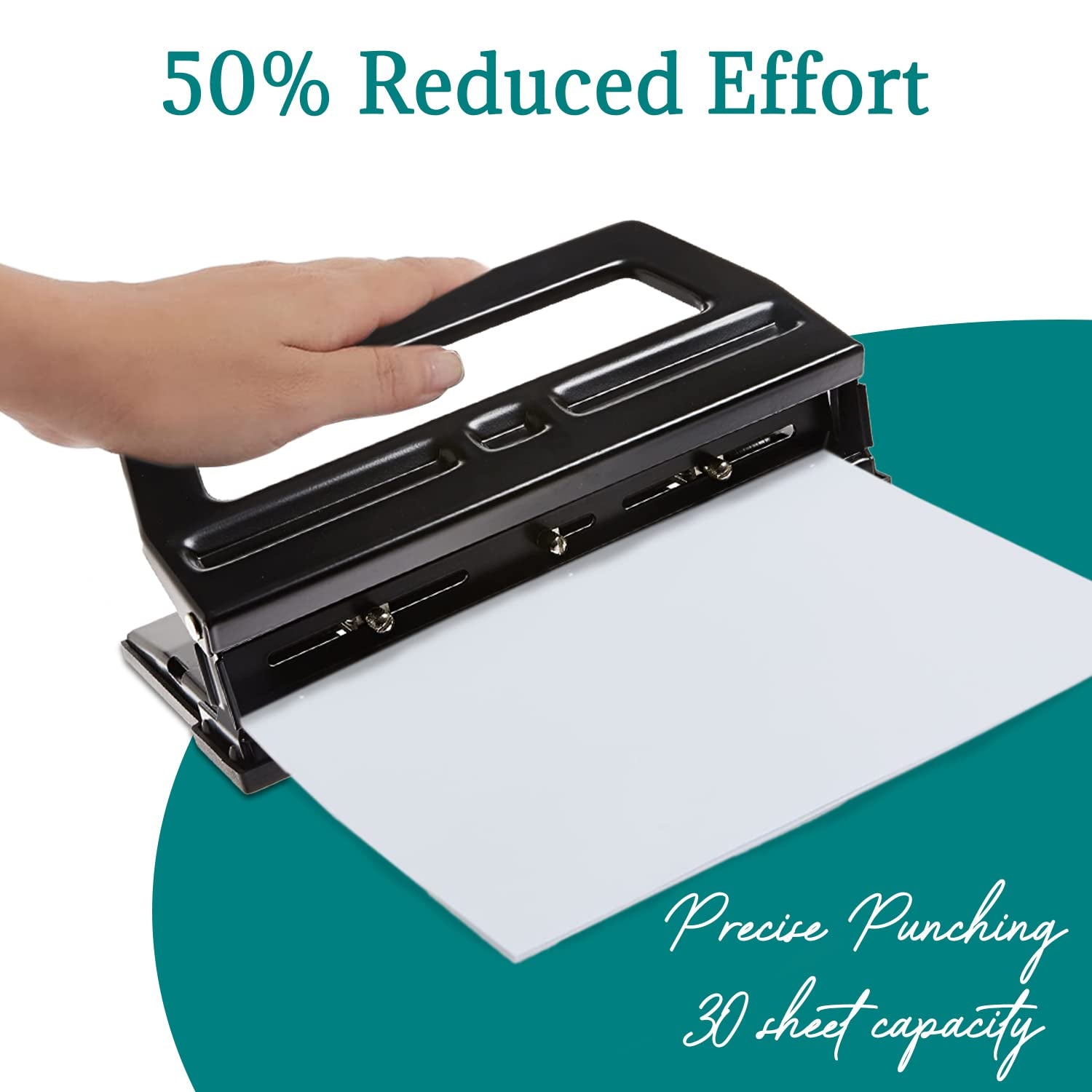 Heavy Duty 3 Hole Punch Heavy Duty Adjustable 3 Hole Punch 30 Sheet Capacity Hole Puncher Black Metal Hole Puncher 3 Ring