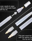 Set of 5 Empty Refill Paint Markers Blank Refillable Paint Pens Empty Refillable Marker for Painting, Transparent Pen Tube, Fill with Your Own Art Acrylic, Oil and Watercolor