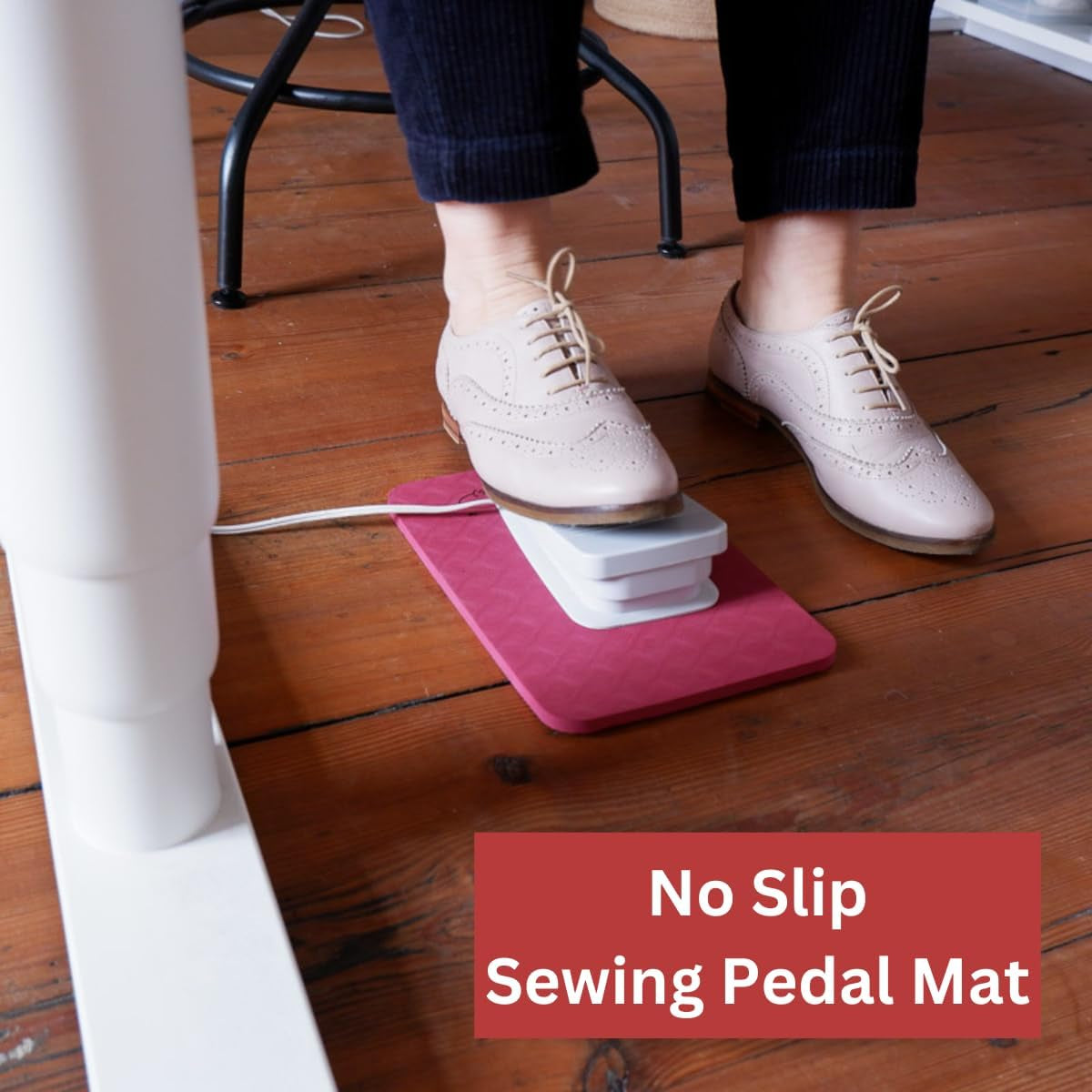 Sewing Machine Pedal Mat | No Slip Rubber Keeps Pedal in Place | Sewing Accessory | 7” X 10”
