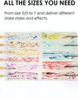 Paint Brush Set, Miniature Detail, 11 Pcs for Oil, Acrylic, Watercolor and Gouache, Nylon Hair Paint Brush with Natural Wood Handle, Great for Beginners and Professionals