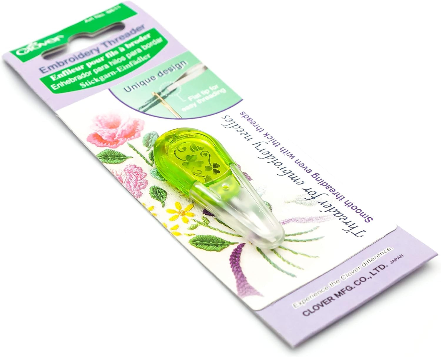 8611 Needle Threader for Embroidery Needles-Apple Green