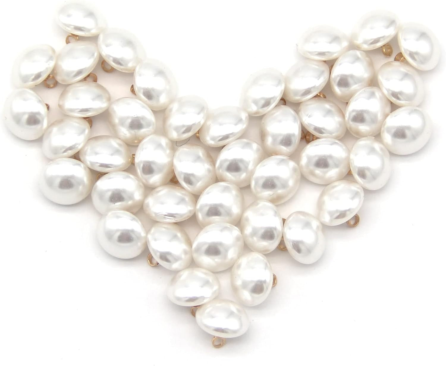 10Mm Mushroom Semicircle White Faux Pearl Buttons for Sewing, Shirts, Skirts, Wedding Dresses, Jewelry Decorations, DIY Crafts (40Pcs 10Mm(0.394Inch))