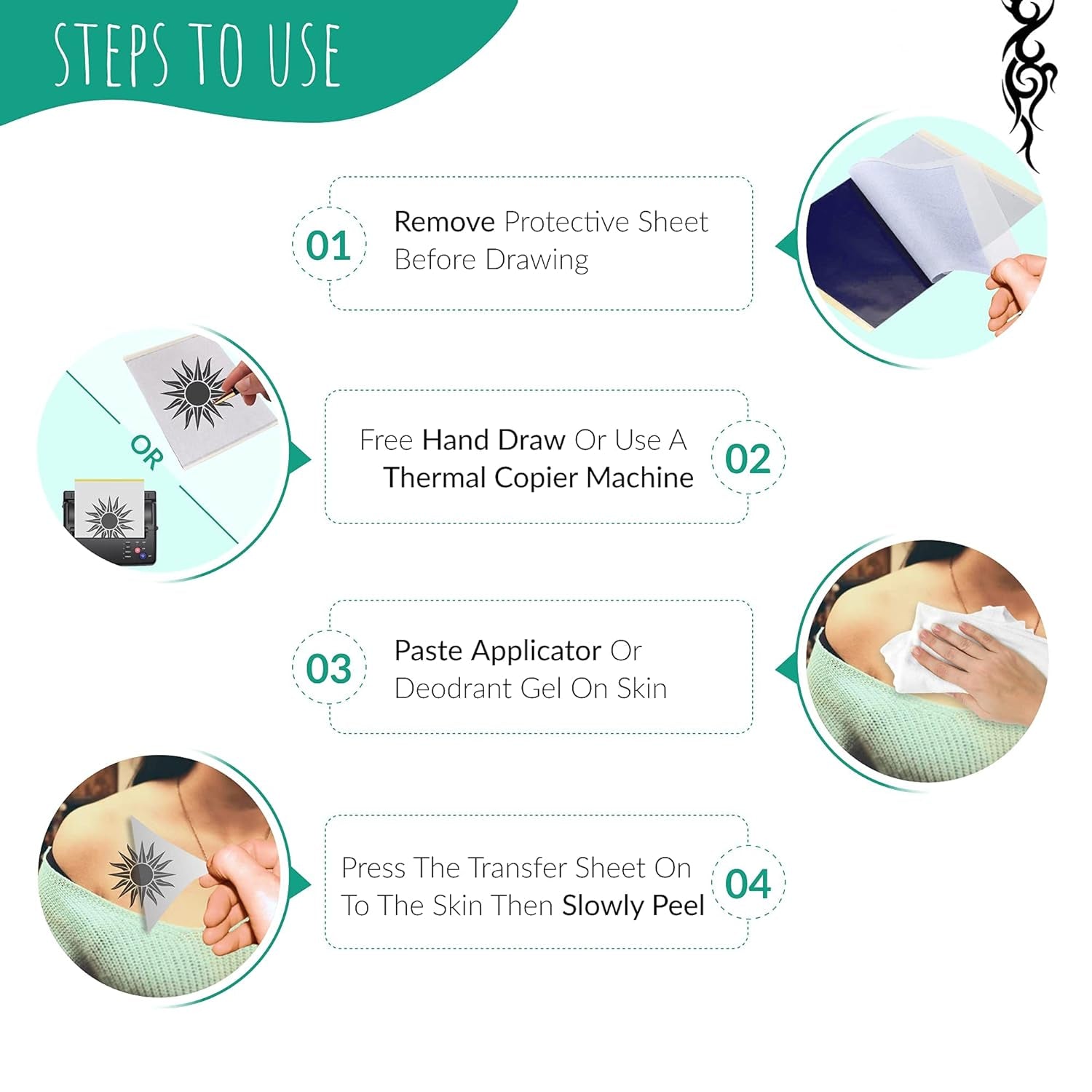 Tattoo Transfer Paper 35 Sheets for Tattooing to Skin, 4 Layers Premium Thermal Stencil Diy, A4 Size (PACK of 35)