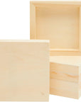 6 Pack Unfinished Wood Canvas Boards for Painting, 6X6 Square Wooden Panels for Crafts