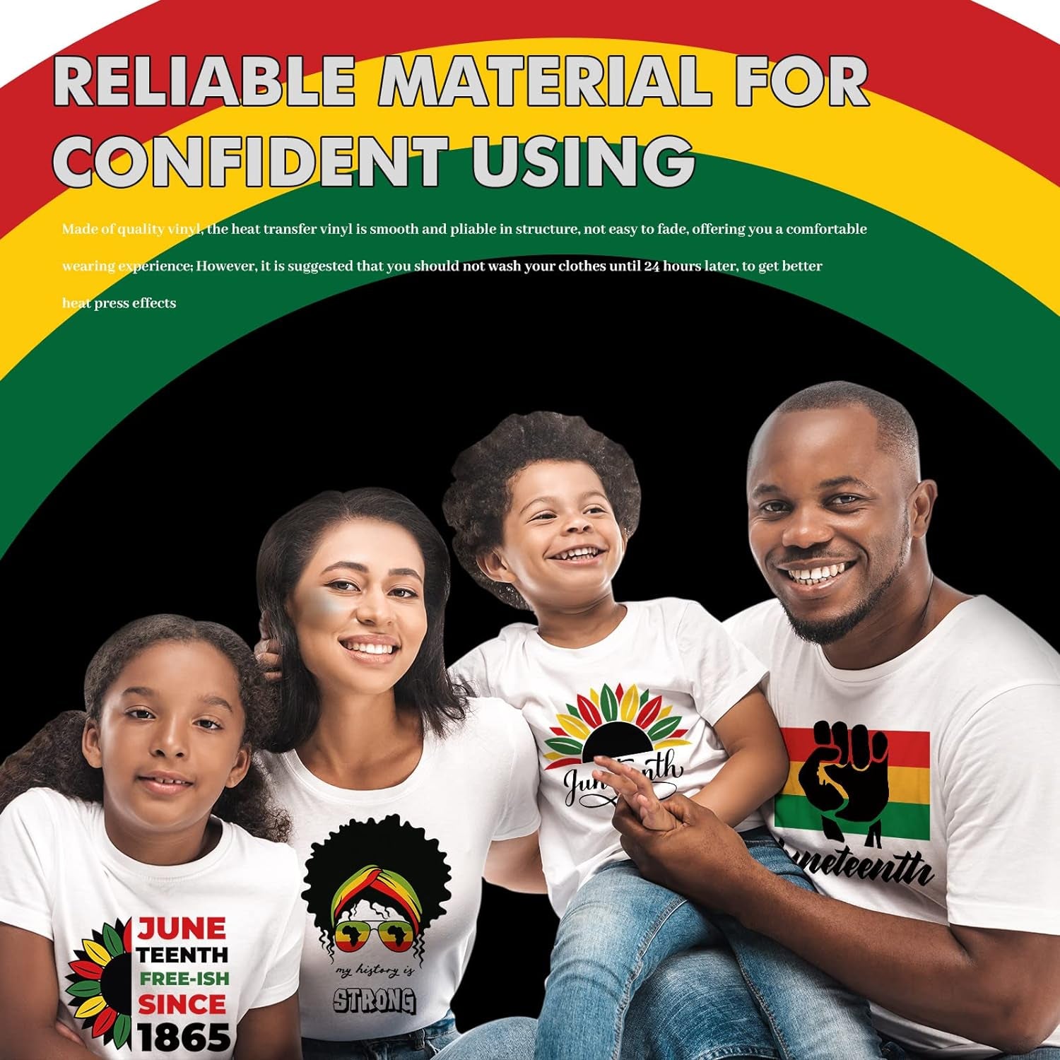 25 Sheets Juneteenth Iron on Decals HTV Heat Transfer Vinyl Sheets African Women Patches Stickers Iron on Appliques for Clothing Design T-Shirt