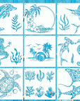 9Pcs Ocean Sea Turtle Jellyfish Dolphin Skeleton Fish Stencils Sea Animal Tropical Template Hawaiian Palm Tree Beach Dolphin Shark Stencils for Painting on Wood DIY Craft Wall Décor (Fancy)