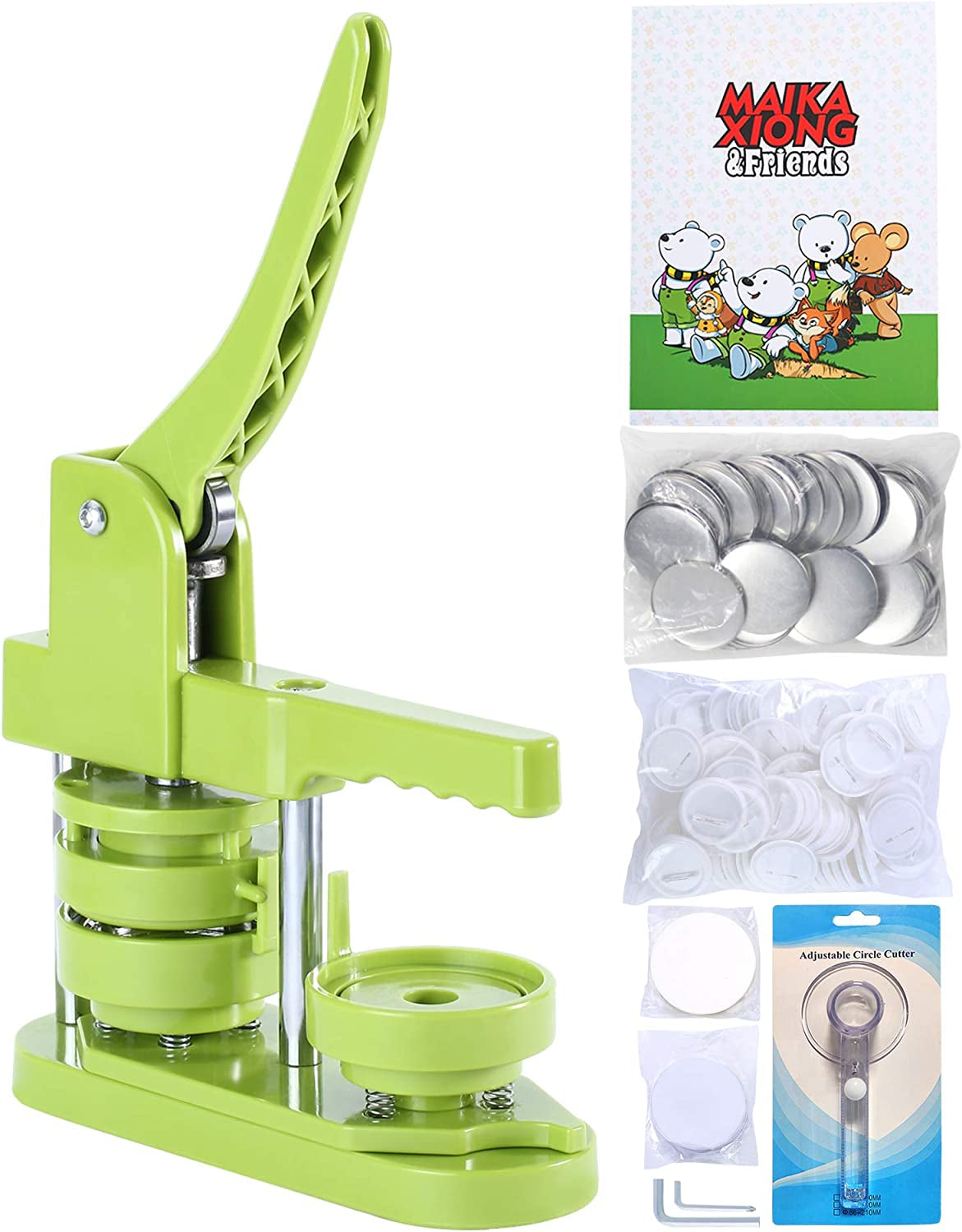 Button Maker Machine 58Mm - (3Rd Gen) Installation-Free 58Mm(2.25In) DIY Pin Badge Button Maker Press Machine Badge Punch Press with Free 100Pcs Button Parts&amp;Pictures&amp;Circle Cutter&amp;Magic Book