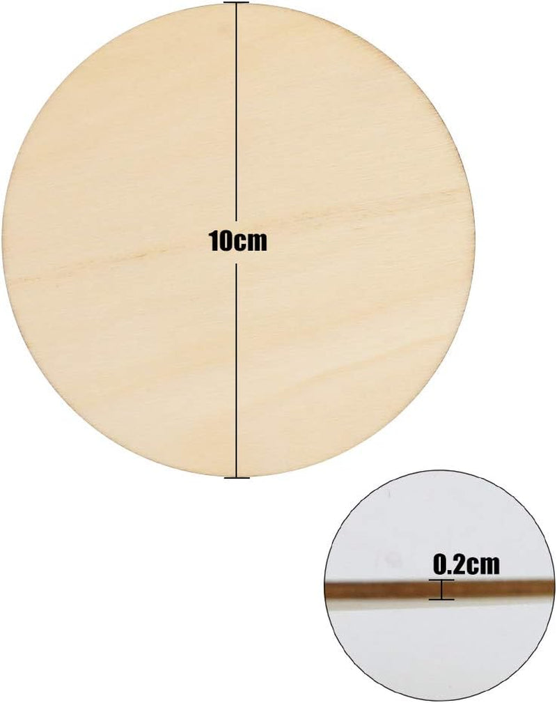 80 Pieces 4 Inch Unfinished Wood Circles Rounds Wooden Cutouts for Crafts, Door Design, Christmas Decorations, Coasters and DIY Home Decor