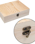 Unfinished Wooden Box with Hinged Lid for Crafts DIY Storage Jewelry Pine Box - 12" X 9" X 3.35"