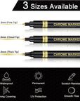 6Pcs Oil-Based Chrome Mirror Markers - Silver & Gold Permanent Metallic Markers for Model Painting, DIY Projects - Waterproof, Reflective Gloss Pens