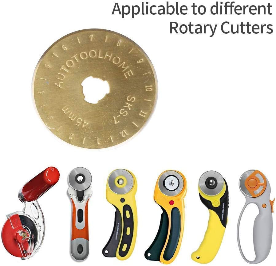 Titanium Coated Rotary Cutter Blades 45Mm 10 Pack Replacement Blades Quilting Scrapbooking Sewing Arts Crafts,Sharp and Durable