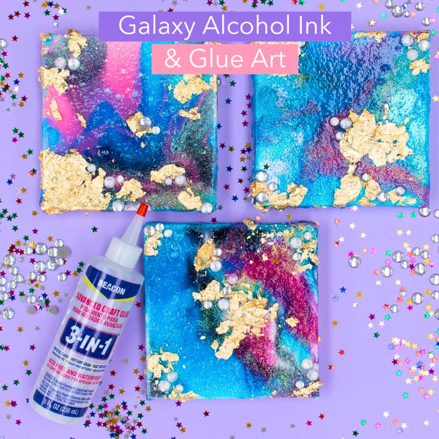 3-In-1 Advanced Craft Glue - Fast-Drying, Crystal Clear Adhesive for Wood, Ceramics, Fabrics, and More, 4-Ounce