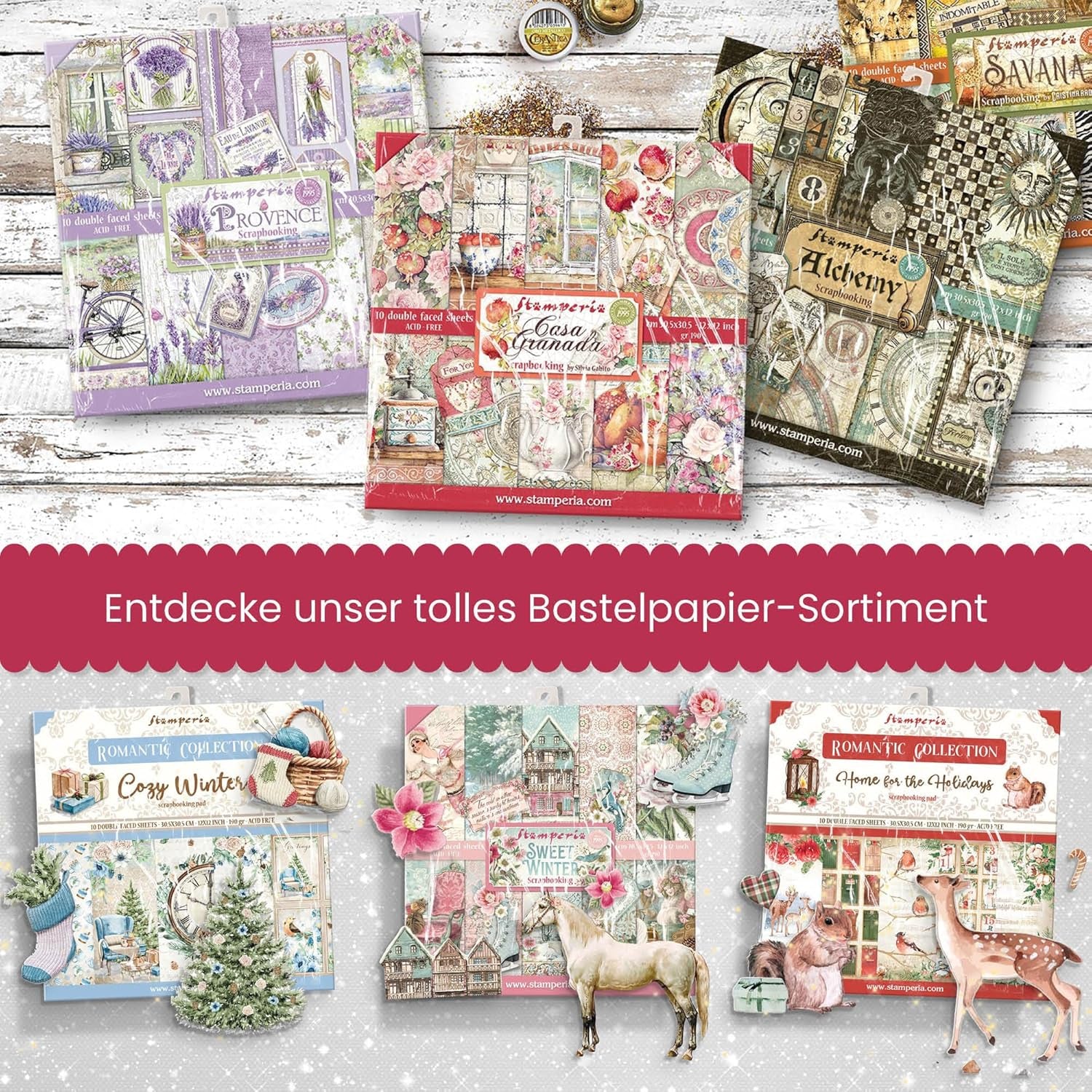 Stamperia Intl Scrapbooking Paper, Multi-Colored 10 Pack