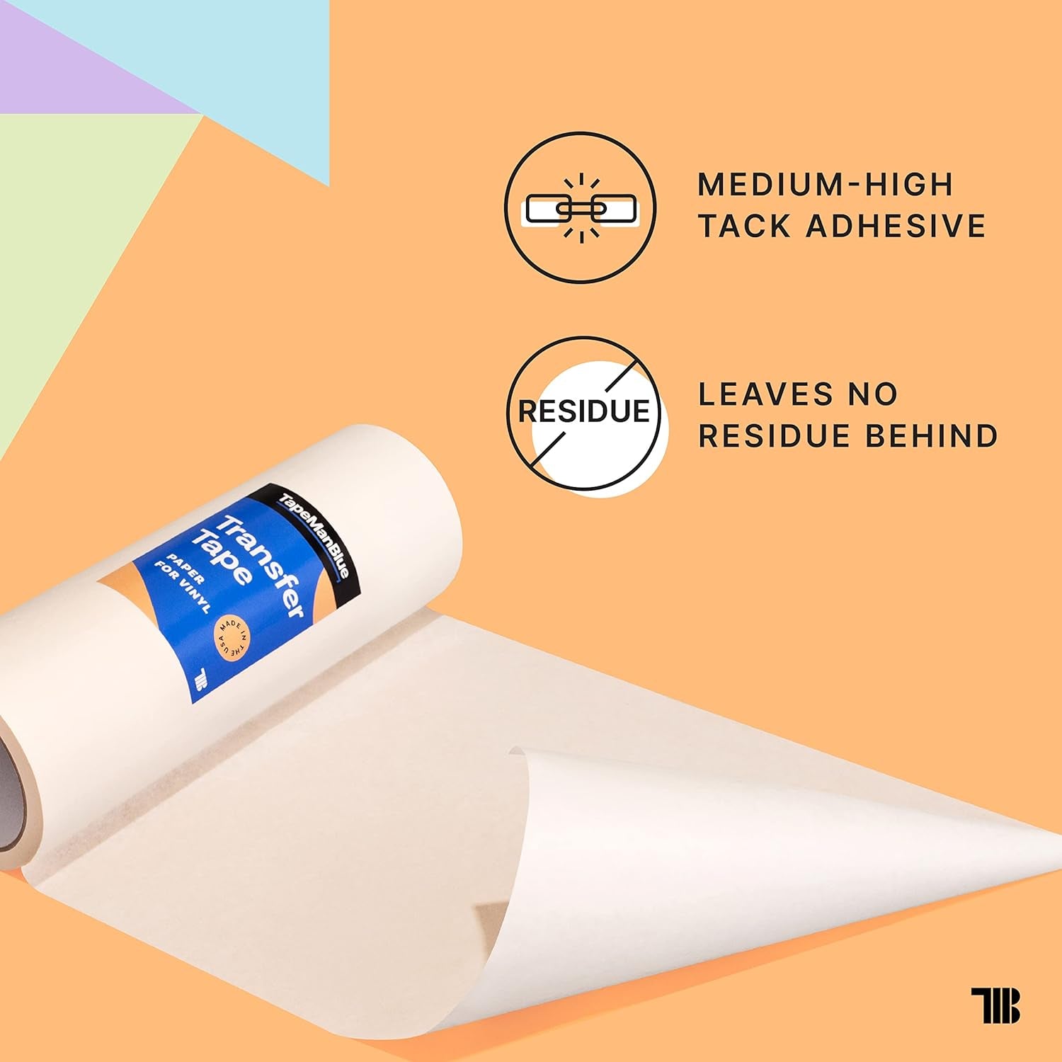 6" X 300' Roll of Paper Transfer Tape for Vinyl, Made in America, Premium-Grade Transfer Paper for Vinyl with Layflat Adhesive for Cricut Vinyl Crafts, Decals, and Letters