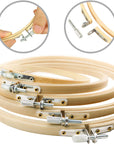 5 Pieces Embroidery Hoops Bamboo Circle Cross Stitch Hoop Ring 5 Inch to 10 Inch for Embroidery and Cross Stitch