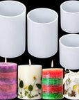 Silicone Molds for Candle Making, 4In and 3.5In and 2.5In and 2In Cylinder Silicone Candle Mold Pillar Epoxy Resin Casting Molds for Wax Candle Making (4 Sizes)
