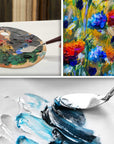 5-Piece Stainless Steel Palette Knife Set - Flexible Spatula Painting Knives for Color Mixing, Spreading, Applying Oil & Acrylic Paint on Canvases, Cake Icing, 3D Printer Removal Tool