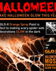 Orange Halloween Glow in the Dark Spray Paint - Make Indoor and Outdoor Halloween Decorations Glow Neon Fluorescent in the Dark - Metal Plastic Fabric