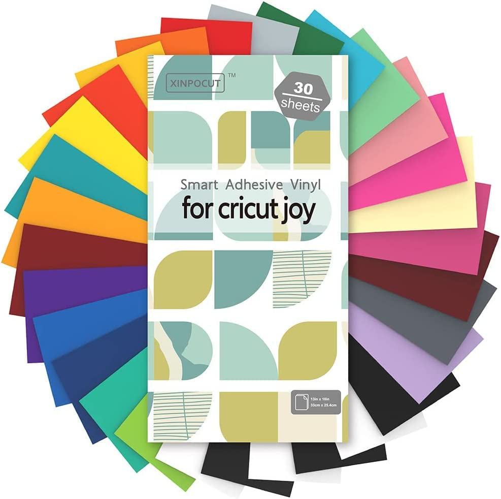 XINPOCUT Smart Adhesive Vinyl Permanent (This Product Packaging Is Wrong)30 Sheets Actual Size(5.5X12In)-26 Colors - for Cricut Joy Decor Sticker,Accessories and Supplies ,Outdoor, Decoration