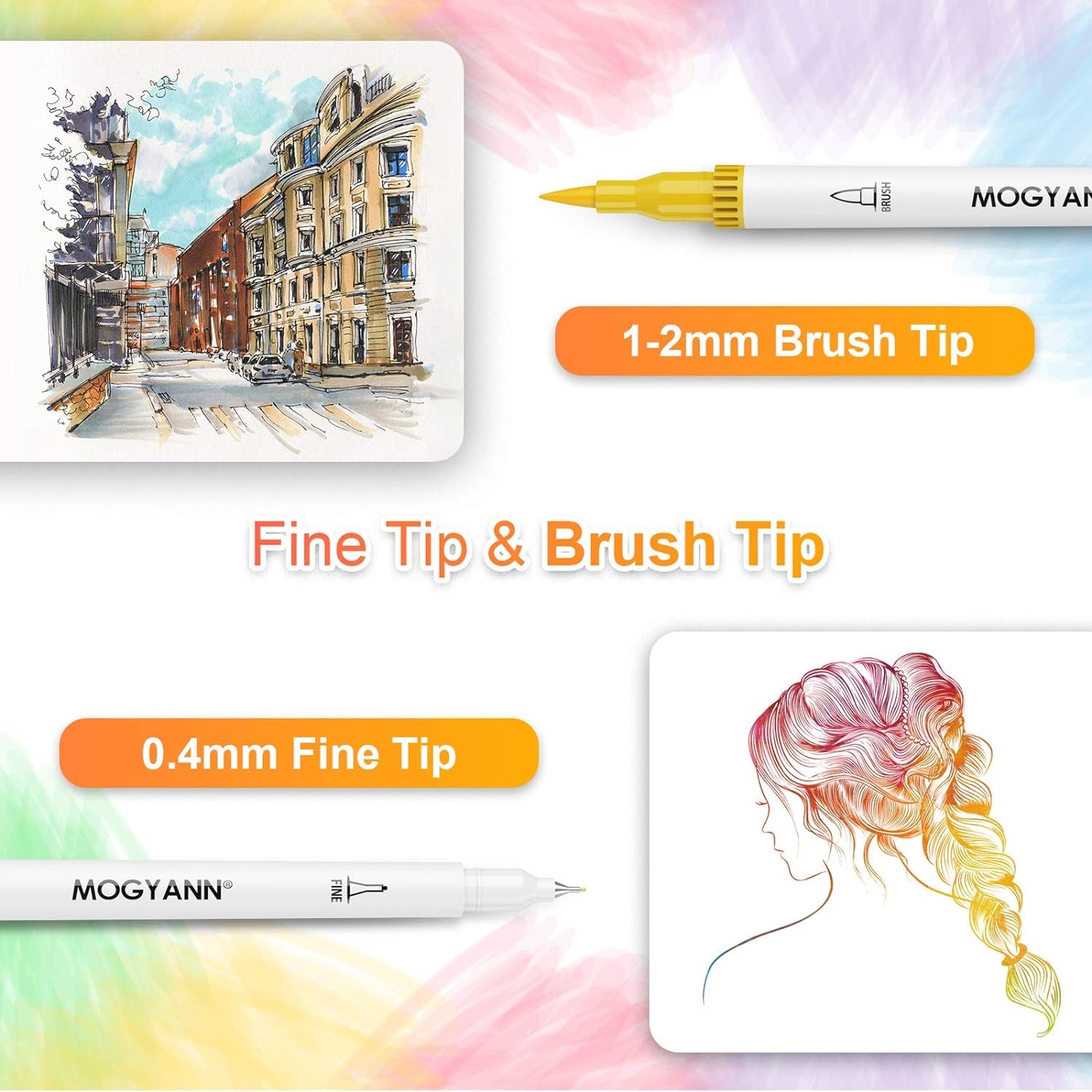 Coloring Markers Set for Adults - 72 Colors Dual Brush Pen Art Markers for Adult Coloring, Writing and Calligraphy, Drawing, Sketching