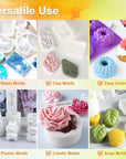Silicone Mold Making Kit,48Oz Super Elastic Liquid Silicone for Mold Maker, Fast Cure Translucent Silicone Rubber for Casting Mold,Silicone Mold,Candle Mold,Soap Mold,Food Mold