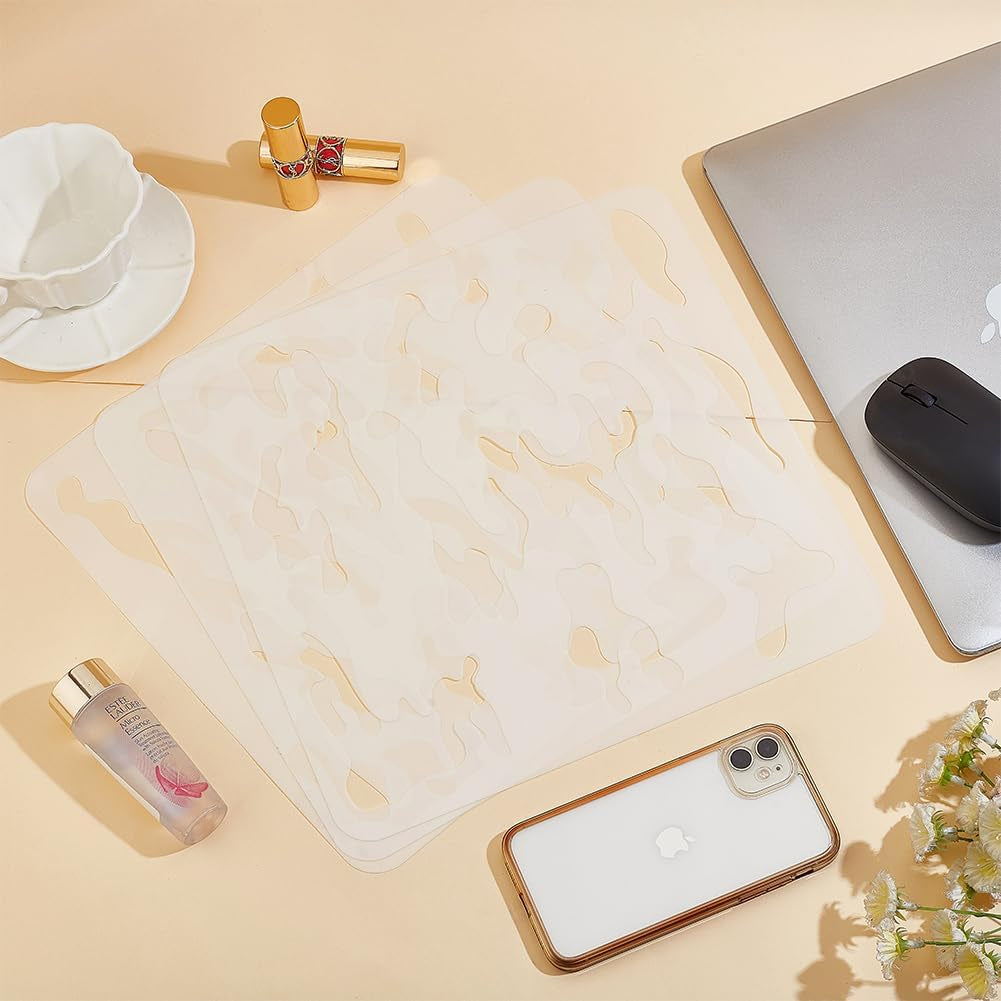 3 Pcs Camo Stencil Kit 11.8X11.8Inch Camo Stencils for Spray Paint Camouflage Pattern Stencils for Painting on Wood, Canvas, Paper, Fabric, Floor, Wall and Tile